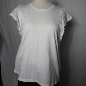 Broome Street by Kate Spade White Short Sleeved Top Women's Large